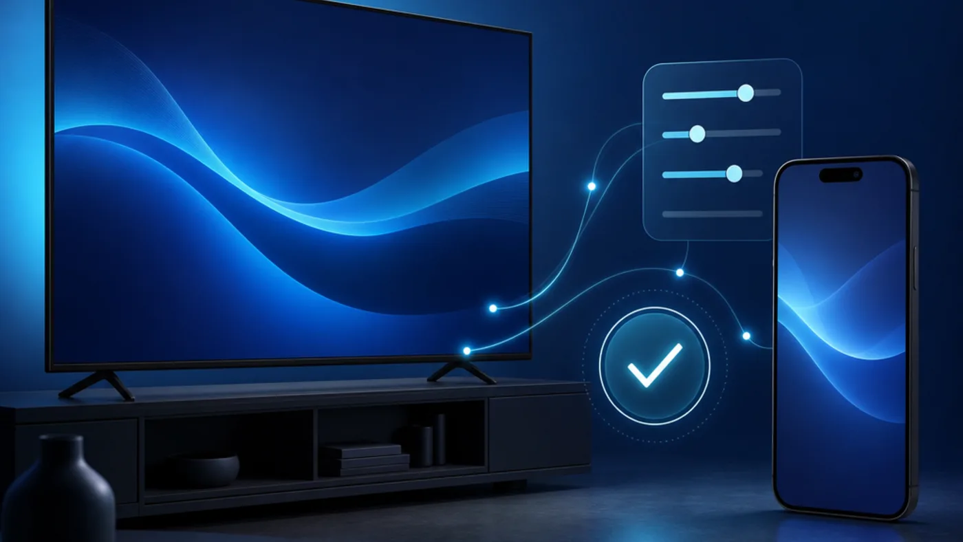 Écran de configuration d’une application sur télévision